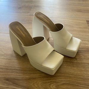 White Groovy Heels
